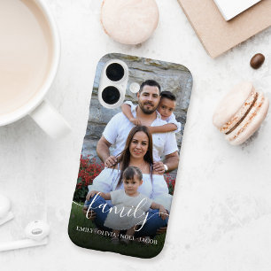 Coque Case-Mate iPhone Superposition de photo de famille avec écriture