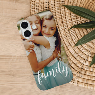Coque Pour iPhone 16 Superposition de script de famille Photo