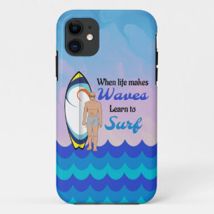 Case-Mate iPhone Case Surboard Ocean Waves Blue Motivational Quote