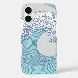 Coque Pour iPhone 16 Surf asiatique japonais Vague Art Ocean Art
