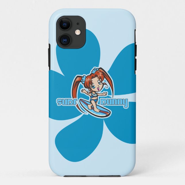 Coques Case-Mate iPhone Surf Bunny Surfer Girl Cartoon (Dos)