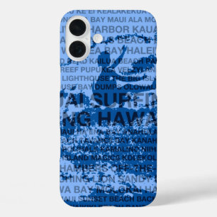 Coque Pour iPhone 16 Plus Surf Hawaii Cutback Hawaiian Surfer - Bleu