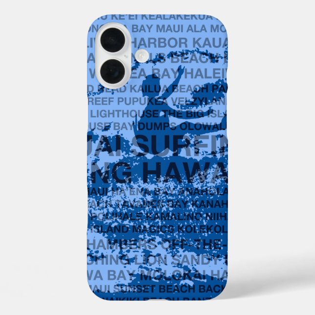 Coques Case-Mate iPhone Surf Hawaii Cutback Hawaiian Surfer - Bleu (Verso)