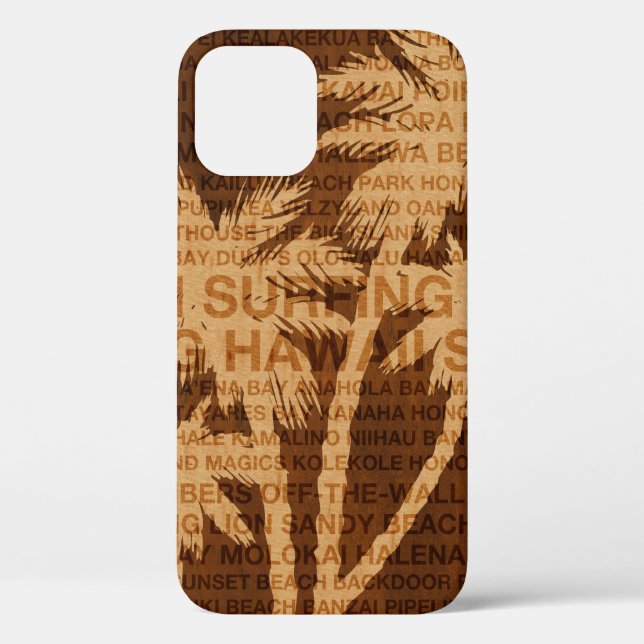 Coques Case-Mate iPhone Surf Hawaii Palmiers Faux Wood Tropical (Verso)