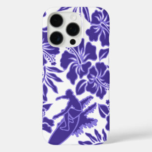 Coque iPhone 16 Pro Surf Pareau Hawaiian Hibiscus Surf Purple