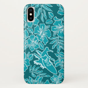 Coque Case-Mate Pour iPhone Surf Pareau Hawaiian Hibiscus Surf Turquoise