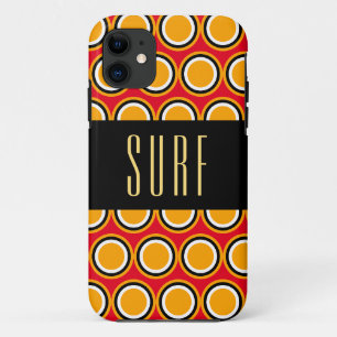 Case-Mate iPhone Case SURF Rouge clair Jaune Orange Art Noir Bande