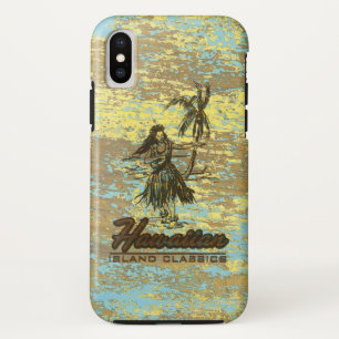 Coque iPhone X Surf Shack Hawaiian Faux Wood Surboard
