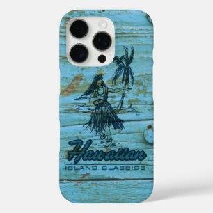 Coque iPhone 16 Pro Surf Shack Hawaiian Faux Wood Turquoise 