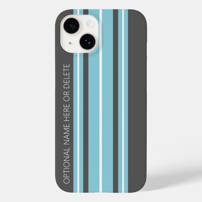 Coques Case-Mate iPhone Surfboard Stripes - course gris et bleu (Verso)