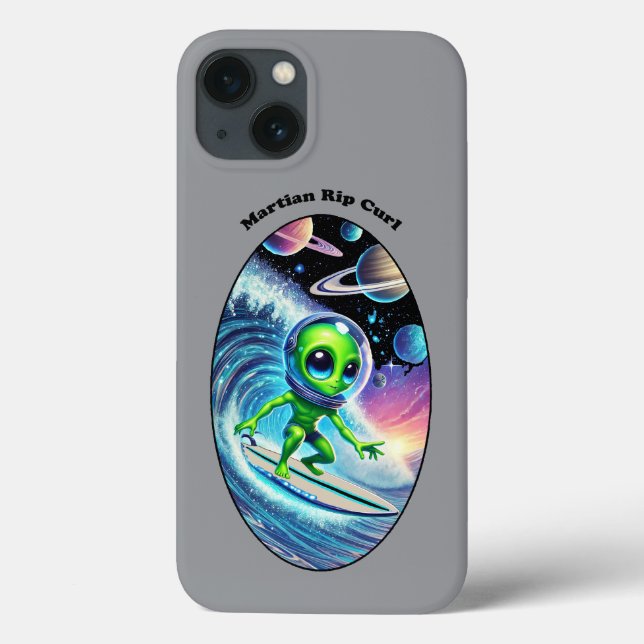 Coques Case-Mate iPhone Surfboard Surfboard Alien de l'espace chevauchant  (Verso)