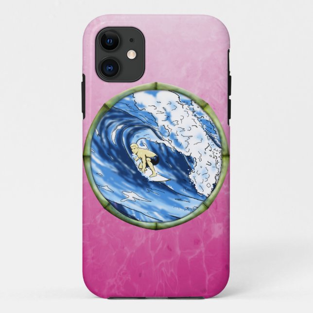 Coques Case-Mate iPhone Surfer en cercle en bambou (Dos)