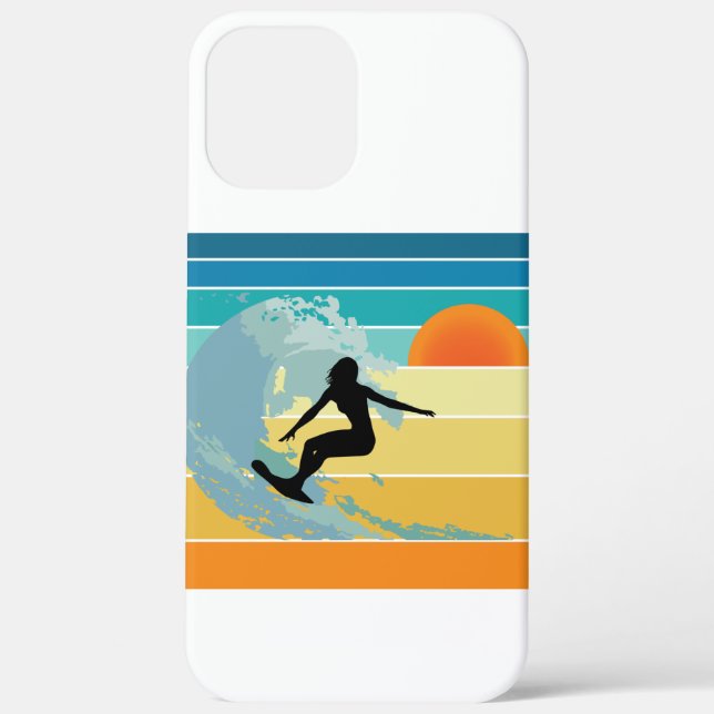 Coques Case-Mate iPhone Surfer Girl Sunset Vintage (Verso)