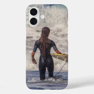 Coque Pour iPhone 16 Plus Surfer Girl Waves
