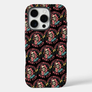 Coque iPhone 16 Pro Surstimulé Moms Club Crâne Messy Maman Vie
