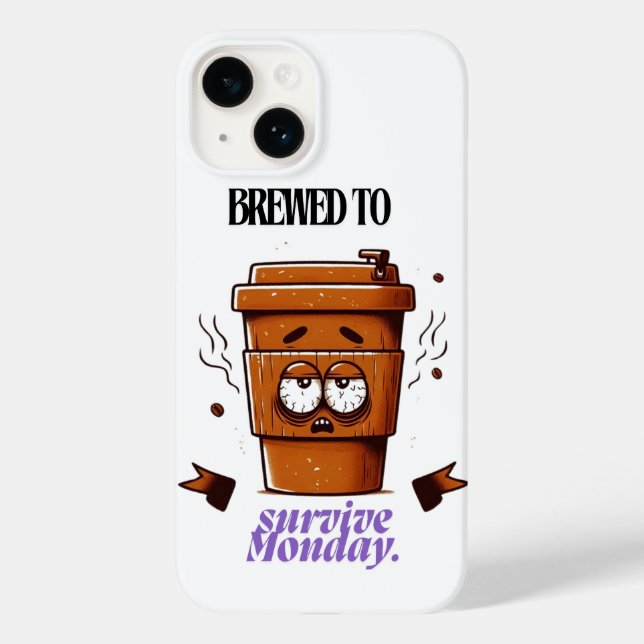 Coques Case-Mate iPhone "Survive Monday. BREWED to…" Coffee Mug – Fun Desi (Verso)