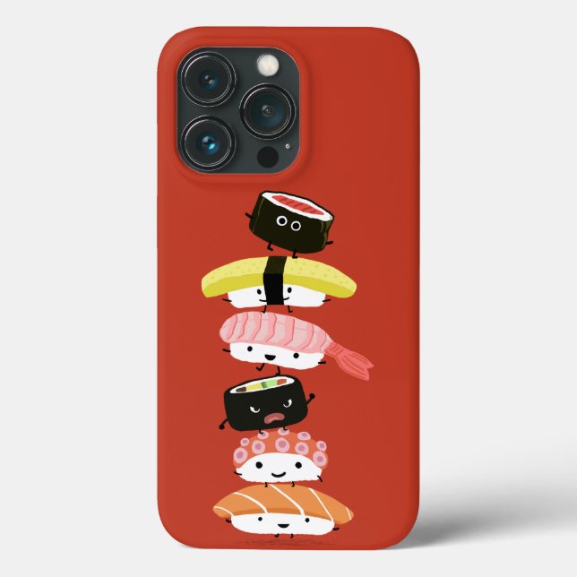 Coques Case-Mate iPhone Sushi Stack - Une tour de Kawaii de personnages de (Verso)