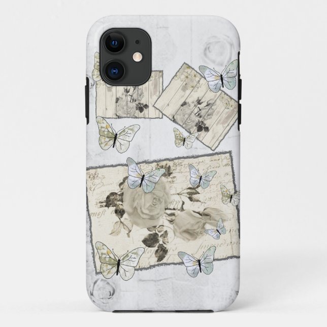 Coques Case-Mate iPhone SW Rose et papillons (Dos)