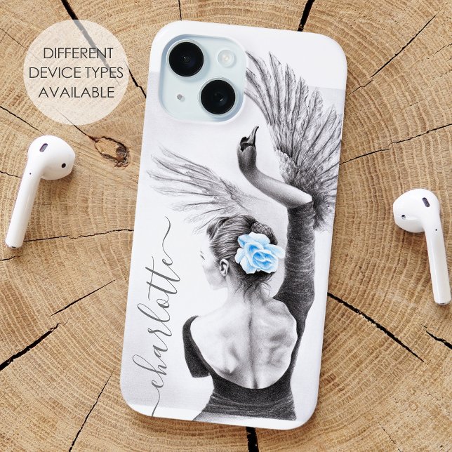 Coques Case-Mate iPhone Swan Femme danseuse Elegant Ballet Surreal art Nom (Créateur téléchargé)