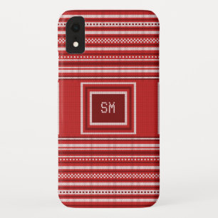 Case-Mate iPhone Case Sweat Rouge Blanc Monogramme Noël