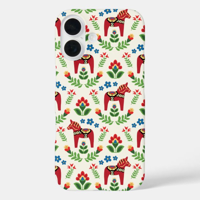 Coques Case-Mate iPhone Swedish Dala Horses Red (Verso)