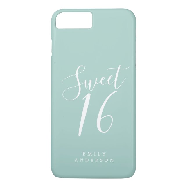 Coques Case-Mate iPhone Sweet 16 Script Sky Blue 16e anniversaire (Dos)