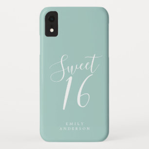 Case-Mate iPhone Case Sweet 16 Script Sky Blue 16e anniversaire