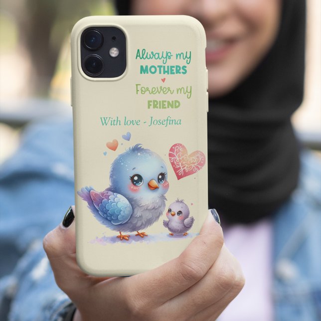 Coques Case-Mate iPhone Sweet Bird & Baby Pastel Jaune Fête des Mères (Sweet Bird & Baby Pastel Yellow Mother's Day Case-Mate iPhone Case)