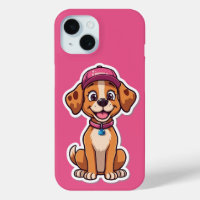 Sweet Cartoon Chien - Happy Puppy dans Sticker Cas