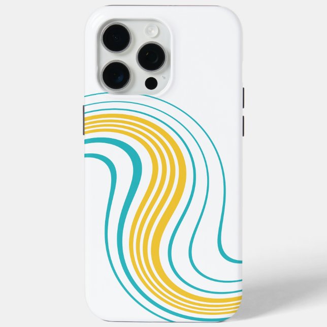 Coques Case-Mate iPhone Swirl simple - Turquoise et jaune (Verso)