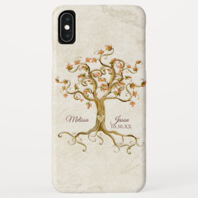 Coques Case-Mate iPhone Swirl Tree Automne Feuilles Mariage Anniversaire (Dos)