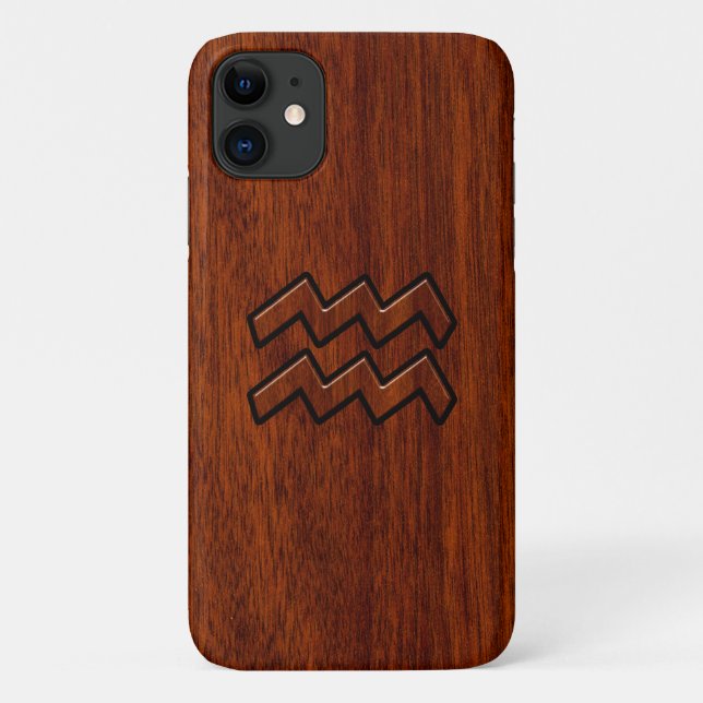 Coques Case-Mate iPhone Symbole Aquarius Zodiac Style acajou Brown (Dos)