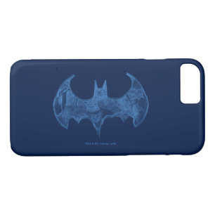 Coques Pour iPhone Symbole Batman   Livre de croquis - Logo bleu clai