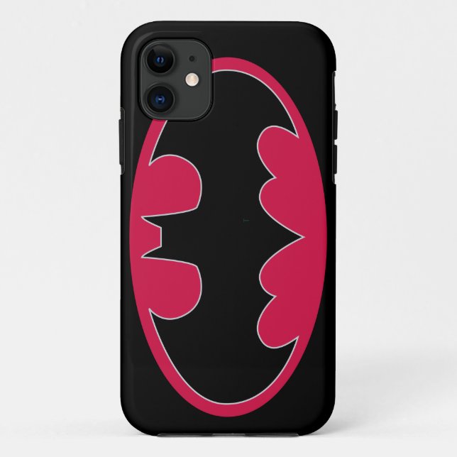 Coques Case-Mate iPhone Symbole Batman | Logo noir rouge (Dos)