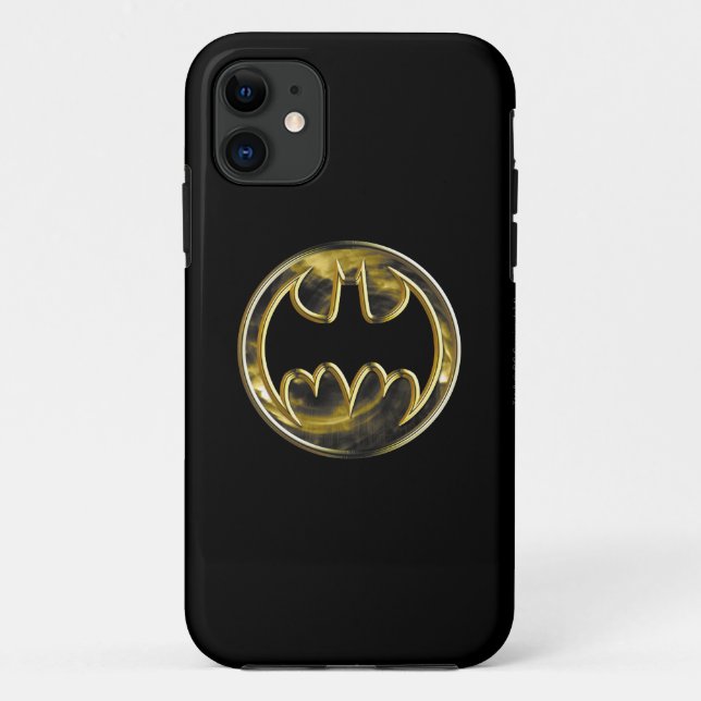 Coques Case-Mate iPhone Symbole Batman | Logo Or (Dos)