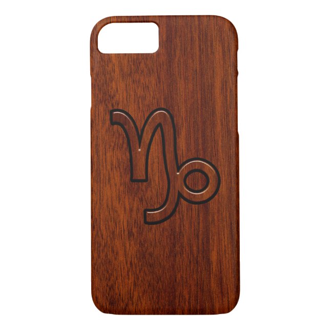 Coques Case-Mate iPhone Symbole Capricorne moderne en Mahogany Style impri (Dos)