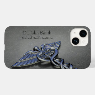 Coque Case-Mate iPhone Symbole Chrome Argent Caduceus Professionnel Médic