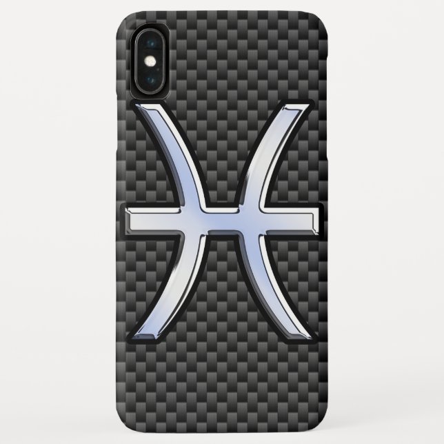 Coques Case-Mate iPhone Symbole d'argent Zodiac Pisces Style de fibre de c (Dos)