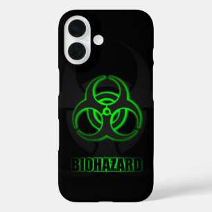 Coque Pour iPhone 16 Symbole de biodanger vert brillant