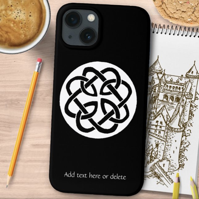 Coques Case-Mate iPhone Symbole de cercle en entrelacs celtique noir et bl (Créateur téléchargé)