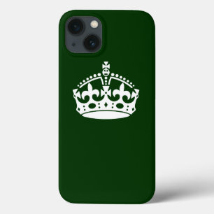 Coque Case-Mate iPhone Symbole de couronne calme sur le vert de la forêt