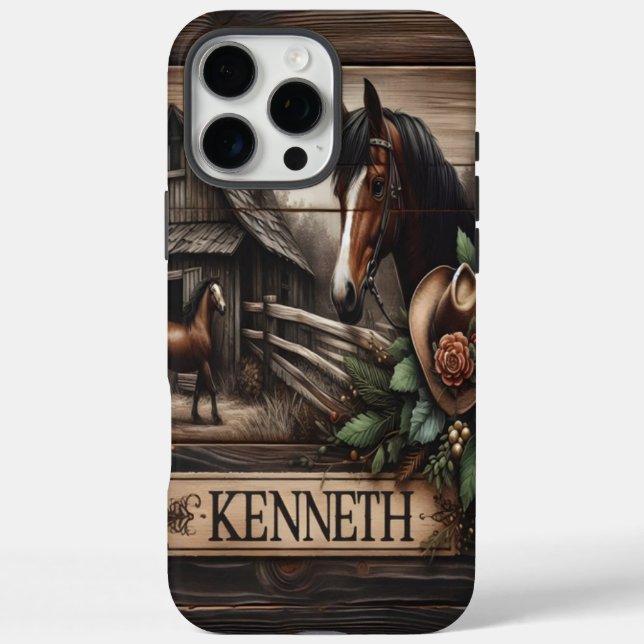 Coques Case-Mate iPhone SYMBOLE DE LA FERME DE CHEVAUX Rustiques (Verso)