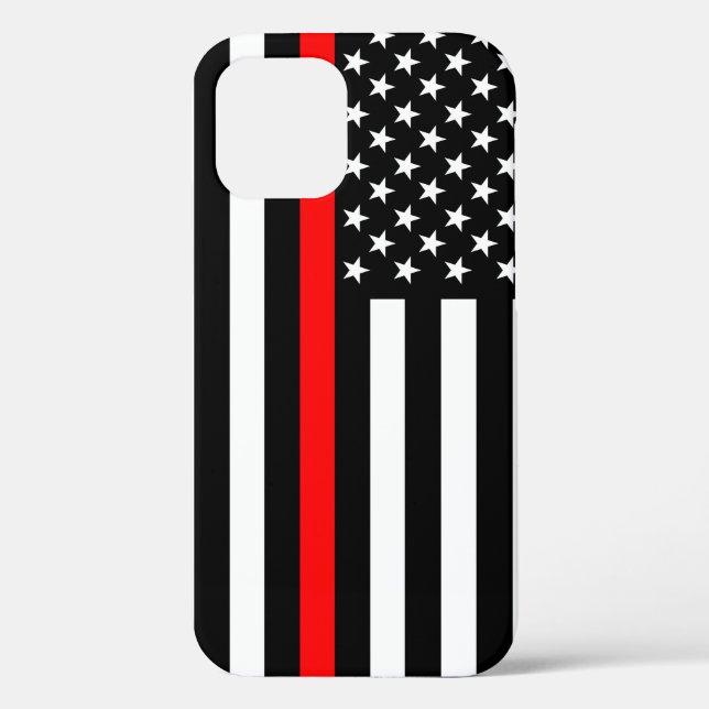 Coques Case-Mate iPhone Symbole de la ligne rouge mince du drapeau américa (Verso)