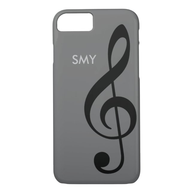 Coques Case-Mate iPhone symbole de musique (clef à trépied) avec initiales (Dos)