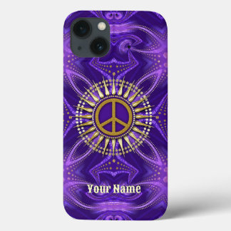 Case-Mate iPhone Case Symbole de Paix de Sunshine Gold Mandala violet