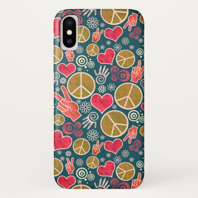 Coques Case-Mate iPhone Symbole de paix Hipster Pacifisme Design (Dos)