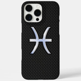 Coque iPhone 16 Pro Max Symbole des Poissons sur fond de peau de serpent n