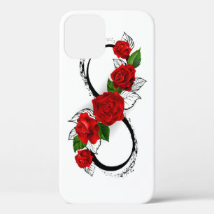 Case-Mate iPhone Case Symbole d'infini avec les roses rouges