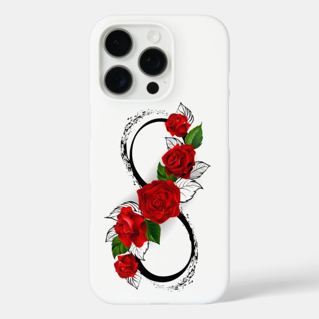Coques Case-Mate iPhone Symbole d'infini avec les roses rouges (Verso)