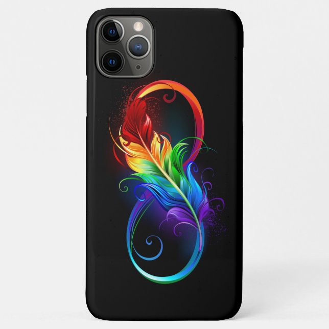 Coques Case-Mate iPhone Symbole d'infini avec plume arc-en-ciel (Dos)